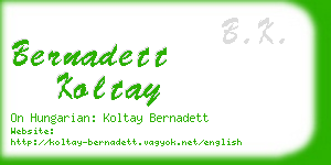 bernadett koltay business card